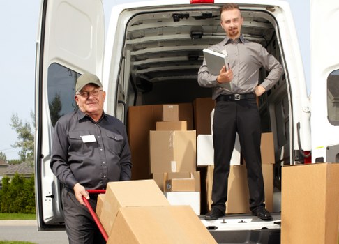 Removal van loaded for a Chelsea home or office furniture move