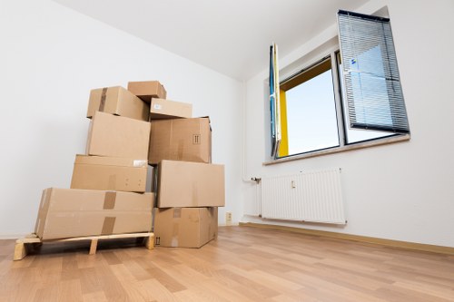 Final stage of a Chelsea move with boxes and furniture arranged safely