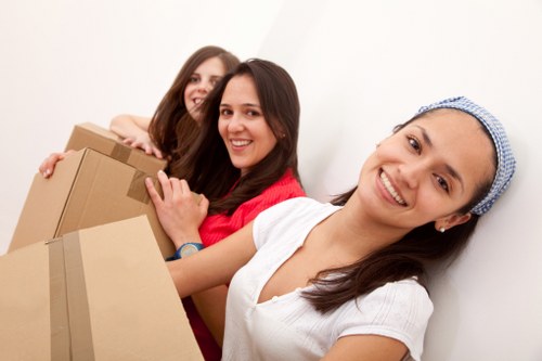 Removal Company Chelsea staff using PPE during a move