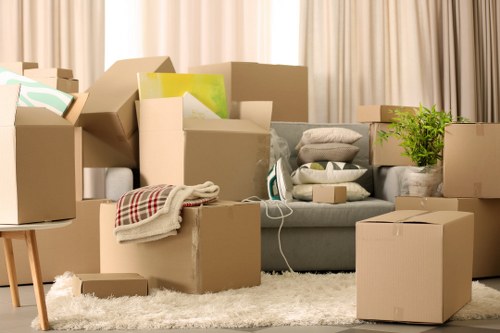 Team preparing reusable furniture for charity donation