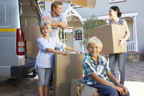 Residential move with a moving truck in Chelsea and careful packing
